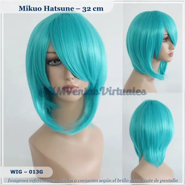 peluca corta hatsune verde (wig 013g)