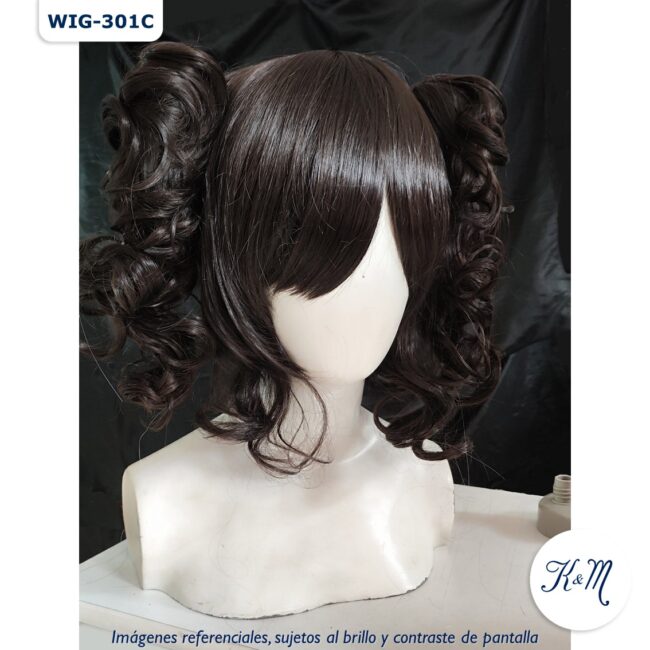 peluca corta kanekalon marron (wig 301c)