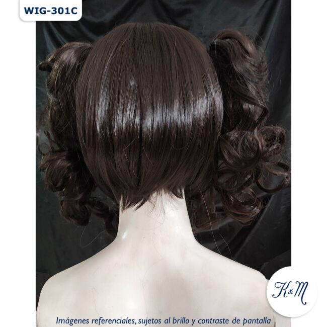 peluca corta kanekalon marron (wig 301c)