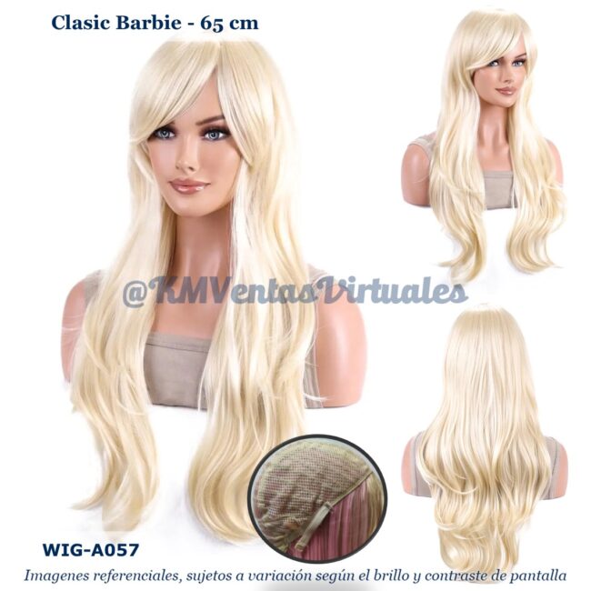 peluca mediana barbie rubio (wig a057)