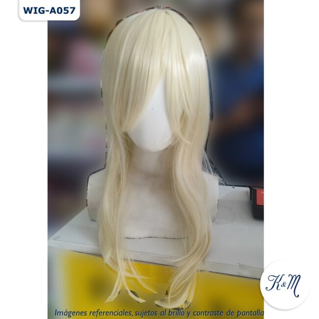 peluca mediana barbie rubio (wig a057)